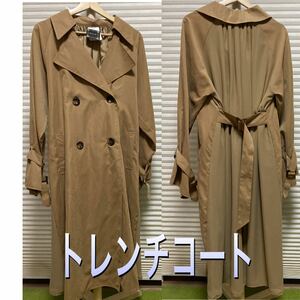 新品タグ付きMロングトレンチコート　バックシフォンレース