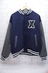 213【1円～】XLARGE エクストララージ OG LOGO VARSITY JACKET Lサイズ スタジャン 101214021004 ネイビー