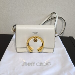 JIMMY CHOO（ジミーチュウ）マデリン　ショルダーバック　ホワイト/ゴールド　美品