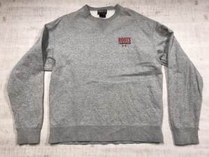 ROOTS ATHLETICS ルーツ アスレチックス TORONTO カナダ スーベニア スウェット トレーナー メンズ Vガゼット 刺繍 裏パイル M グレー