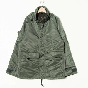 【1円スタート】USA製 ALPHA INDUSTRIES アルファインダストリーズ ミリタリージャケット アウター ナイロン 深緑 カーキ 2 メンズ