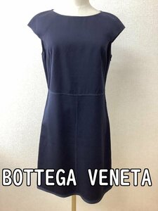 ボッテガ・ヴェネタ (BOTTEGA VENETA) ネイビーワンピース 飾りステッチ サイズ38