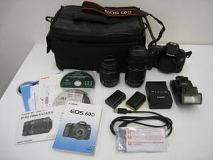 ◆Canon◆ キャノン EOS 60D レンズ2本セット 美品 付属品多数 カメラバッグ付き 