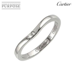 カルティエ Cartier バレリーナ #50 リング 幅2mm ダイヤ Pt プラチナ 指輪 Diamond Ring【証明書付き】 90250653