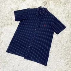 フレッドペリー　FRED PERRY（M）半袖シャツ　ストライプ　月桂樹ロゴ