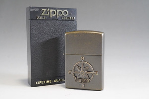 【w225】Zippo／ジッポ　ジッポー　Marlboro　マルボロ　コンパス　羅針盤　オイルライター　火花確認済み　ケース付