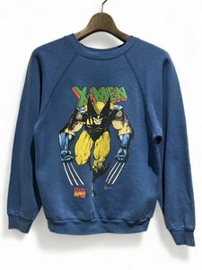 レア 90s X-MEN Xメン MARVEL マーベル Wolverine ウルヴァリン スウェット USA製 14-16サイズ レアブルーブルー