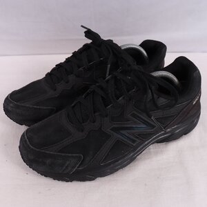 480 ニューバランス 27.5cm/New Balance 黒 ブラック 中古 古着 スニーカー レディース yy9716