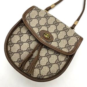 1円～ 【 GUCCI グッチ オールドグッチ 001 18 126 ポーチ ミニショルダー 】 バッグ ミニ ショルダー 鞄 オールド 肩掛 GG ブラウン