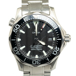 オメガ シーマスター300 プロフェッショナル 腕時計 2262.50 クオーツ ブラック文字盤 ステンレススチール メンズ OMEGA 【中古】