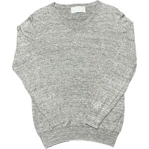 NANO UNIVERSE French Linen Vネックリネンセーター グレー Sサイズ ナノユニバース フレンチリネン