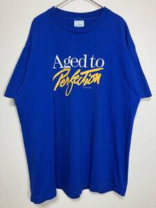 USA製 Aged to Perfection Peacock シングルステッチ Tシャツ 青 XL【管理番号B69】