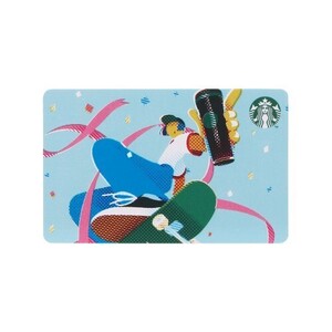 スターバックス　　　スターバックス カード ★Spring スケートボード　★　残高0円・PIN 未削り　紙製