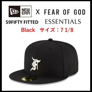 【ニューエラ FOG 59Fifty サイズ 7 1/8・56.8cm】★送料無料＆新品★ New Era フィアオブゴッド エッセンシャルズ ブラック 黒 キャップ