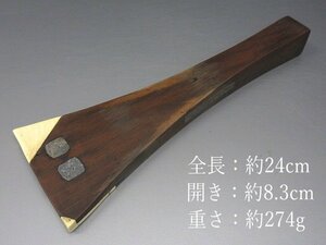 XD034★希少 義太夫 バチ / 全長24cm 開き8.3cm 重さ274g / 三味線 三線 三弦 撥 弦楽器 和楽器 伝統楽器 / 現状渡し