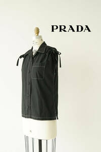 PRADA プラダ ホワイトステッチ ノースリーブ シャツ size 38 0531517