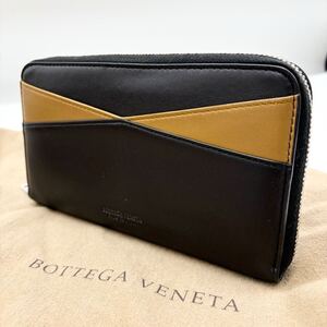 【現行 極美品】 ボッテガヴェネタ bottegaveneta 長財布 イントレチャート キルティング レザー ブラック バイカラー 高級感 希少