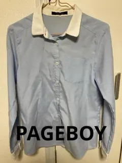 PAGEBOY 長袖シャツ ライトブルー/ホワイト