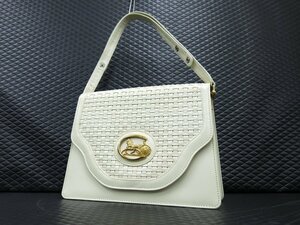 ◆美品◆CELINE セリーヌ◆馬車金具◆カーフ レザー 本革◆ワン ショルダー バッグ◆クリーム ゴールド金具◆肩掛け◆フラップ◆A6225