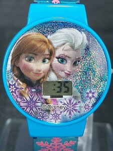 Disney ディズニー アナと雪の女王 キャラクター腕時計 デジタル ブルー ラバーベルト スモールサイズ 新品電池交換済み 動作確認済み
