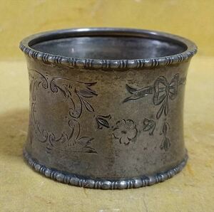 19世紀 銀食器 ドイツ D＆B 銀 蓋置 花紋彫