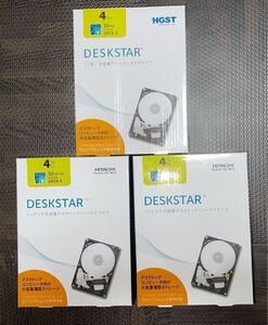 【未開封③個セット】HGST (エイチジーエスティー) Deskstar 4TB パッケージ版 3.5インチ 32MBキャッシュ coolspin SATA 6Gb/s 0S03361