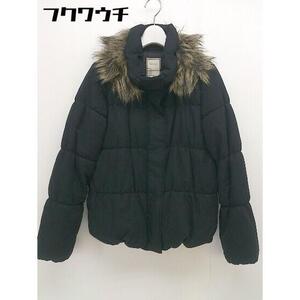 ■ ◎ PAGEBOY ページボーイ フェイクファー ジップアップ 長袖 中綿ジャケット サイズF ブラック レディース