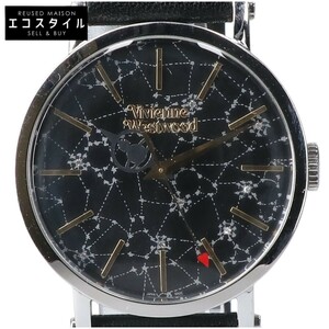 美品 Vivienne Westwood ヴィヴィアンウエストウッド VW-20D9 FOLLOW THE STARS クオーツ 腕時計 シルバー/ブラック レディース