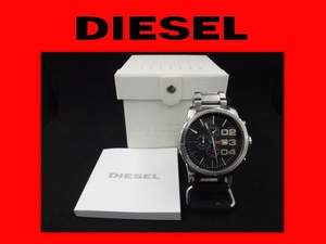 【本物】DIESEL/ディーゼル/ビックフェイス/ＢＩＧ/クォーツ/アナログ/ブラック/黒/シルバー/銀/DZ-4209