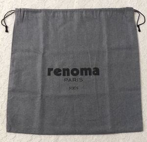 レノマ「renoma」 バッグ保存袋（4196）正規品 付属品 内袋 布袋 巾着袋 45×44cm グレー 布製