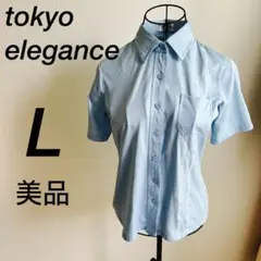 極美品 TOKYO ELEGANCE 半袖シャツ 襟付き シャツ ボタンシャツ