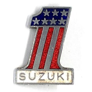 スズキ ナンバーワン ピンバッジ SUZUKI No,1 Pin 鈴木 国産車 ピンズ ビンテージ バイカー Japanese Motorcycle Biker Vintage #1 No1