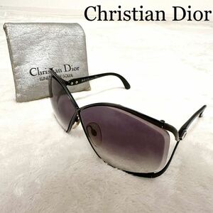 1円〜 美品 Christian Dior クリスチャンディオール サングラス 希少 ヴィンテージ 2056 CDロゴ グラデーションレンズ パープル 保存袋