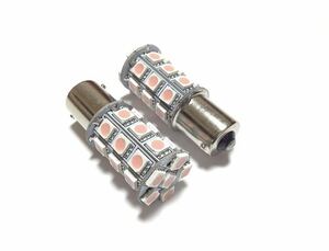 24V LED 180° シングル球 2個セット ピンク 送料無料 ba15s アンドン サイドマーカー