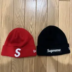 きびだんご様専用Supreme ニット帽 2色セット 赤 黒