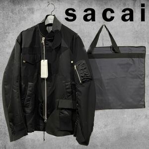 美品 SACAI Hank Willias Thomas Solid Mix Blouson サカイ ハンク・ウィリス・トーマス ソリッド ミックス ブルゾンMA-1 カーハート L 3