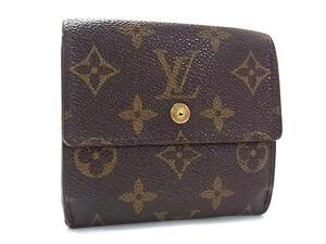 1円 LOUIS VUITTON ルイヴィトン M61652 モノグラム ポルトモネ ビエ カルトクレディ 三つ折り 財布 ウォレット ブラウン系 FK2262