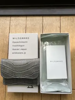 WILDSWANS クロコダイルレザー クロコ　コインケース グレー　小銭入れ