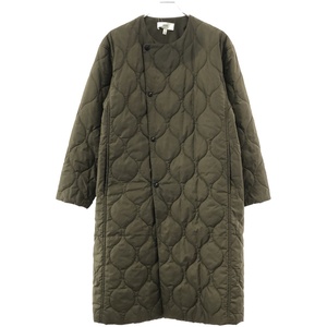 HYKE ハイク 17AW ノーカラーナイロンキルティングコート 172-17128 カーキ 1 ITCU827NDME0