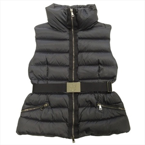 16aw モンクレール MONCLER TAREG GILET ダウン ベスト ノースリーブ ジャケット ブルゾン ロゴ ベルト バックル 2 ネイビー レディース