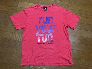 ★即決★adidas　アディダス★インポッシブル　イズ　ナッシング　半袖Tシャツ★O（L相当）★赤★マラソン★モハメド・アリ★送料230円★