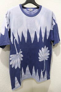 15SS 即決 JUNYA WATANABE MAN COMME des GARCONS ジュンヤワタナベ マン コムデギャルソン 菊 和柄 半袖藍染めTシャツ メンズ S