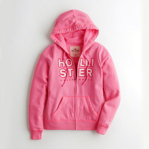 ★Hollister/ホリスター★スウェットフルジップパーカー (Pink/M)