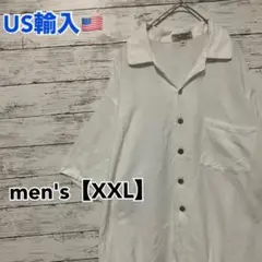 ●B276【US輸入】半袖 シャツ ホワイト系 men