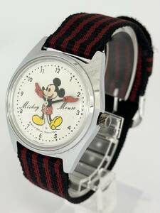 A0229 1円スタート SEIKO セイコー MICKEY MOUSE ミッキーマウス ディズニー レトロ 5000-7000 腕時計 メンズ 手巻き 指差し SS 動作確認済