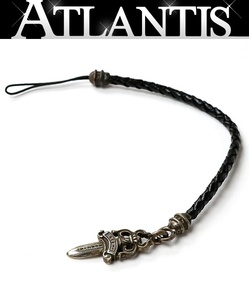 CHROME HEARTS 銀座店 クロムハーツ 美品 ダガー フォンストラップ 携帯ストラップ レザー シルバー SV925 95989