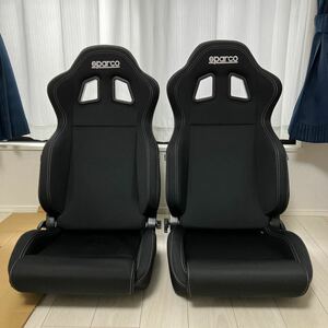 美品！ SPARCO JAPAN R100J リクライングバケットシート 2脚セット 黒/黒 左右セット BK セミバケットシート 引き取り限定 スパルコ