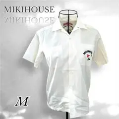 MIKIHOUSE ミキハウス　シャツ　半袖　M ジュニア　白　ロゴ　日本製