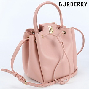 本日さらに+6倍 中古 バーバリー ハンドバッグ レディース ブランド BURBERRY TBモノグラムモチーフ バケットバッグ レザー 8045043 ピンク