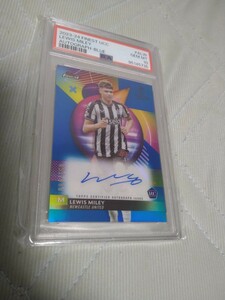 2023-24 TOPPS FINEST UEFA CLUB COMPETITIONS AUTOGRAPHS ALW LEWIS MILEY BLUE REFRACTOR AUTO 084/150 150枚限定 PSA10